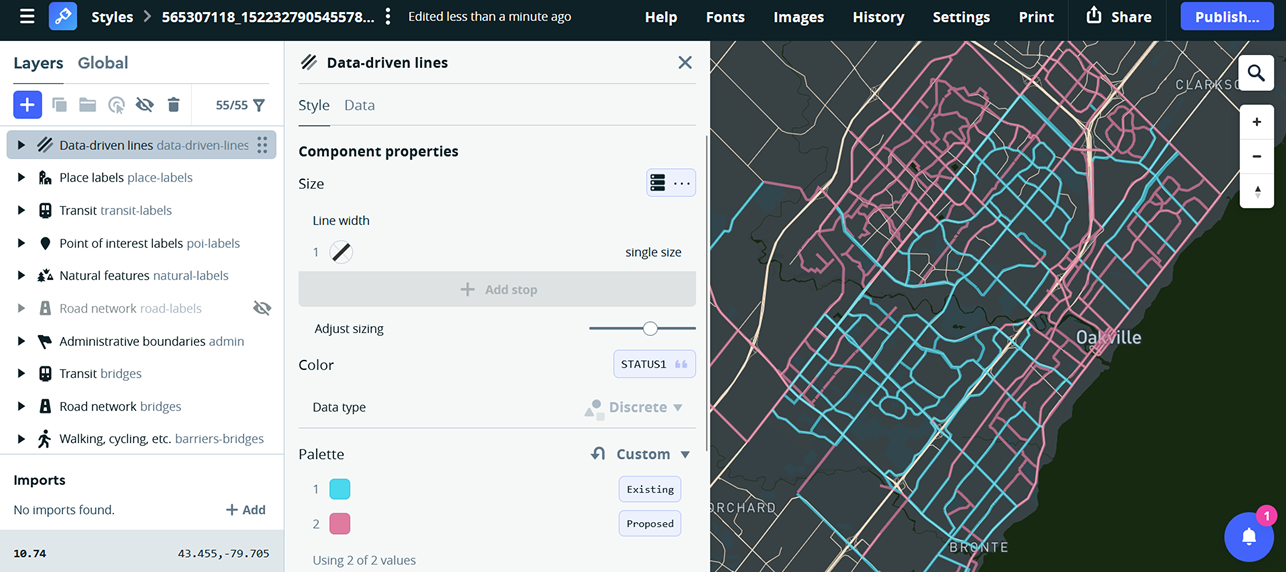 Tutorial 2: Mapbox studio: bike routes