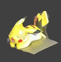 3D scanned Pikachu toy. A part of it is fused with the floor.