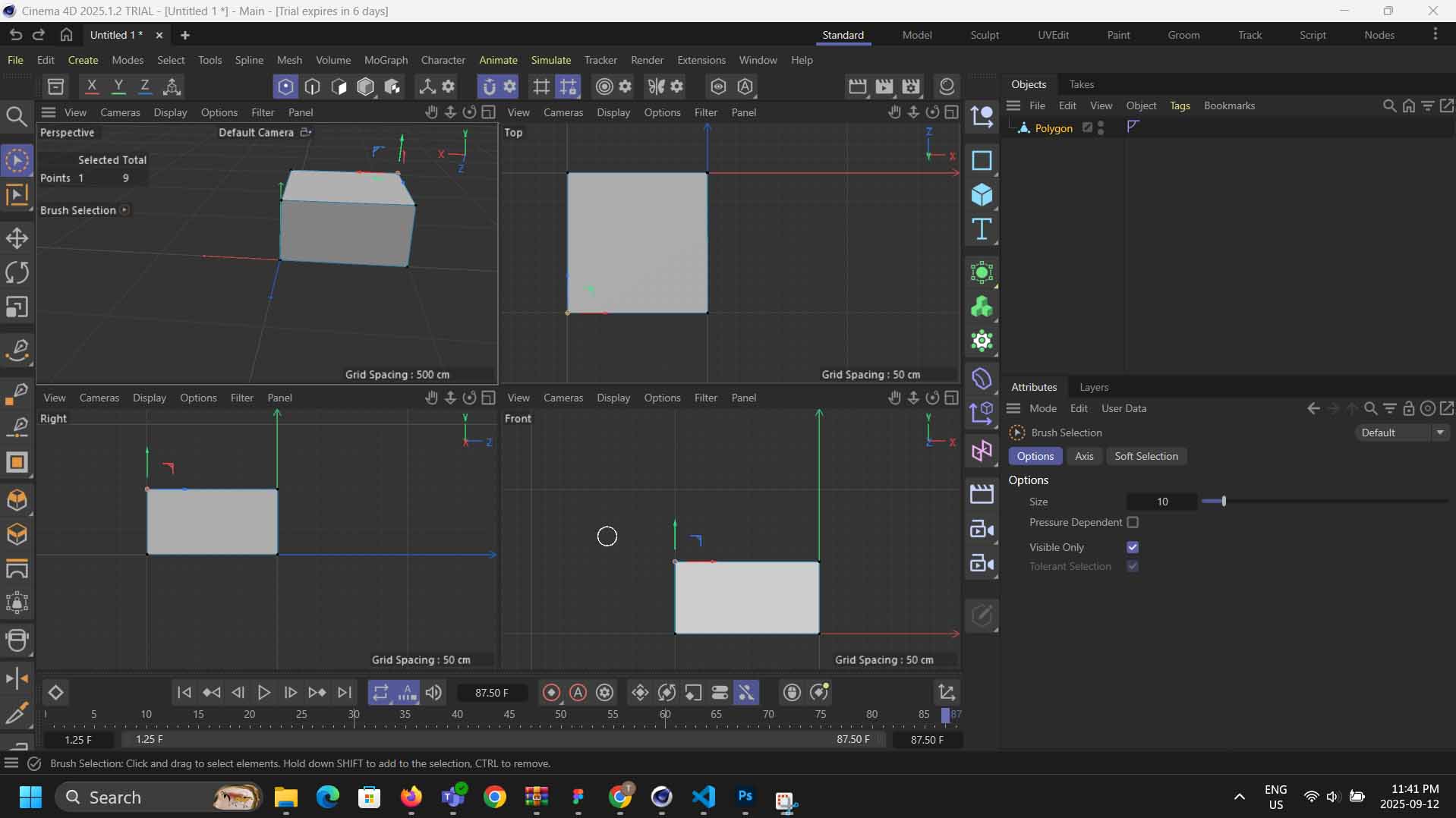Practice making a box out of dots and planes