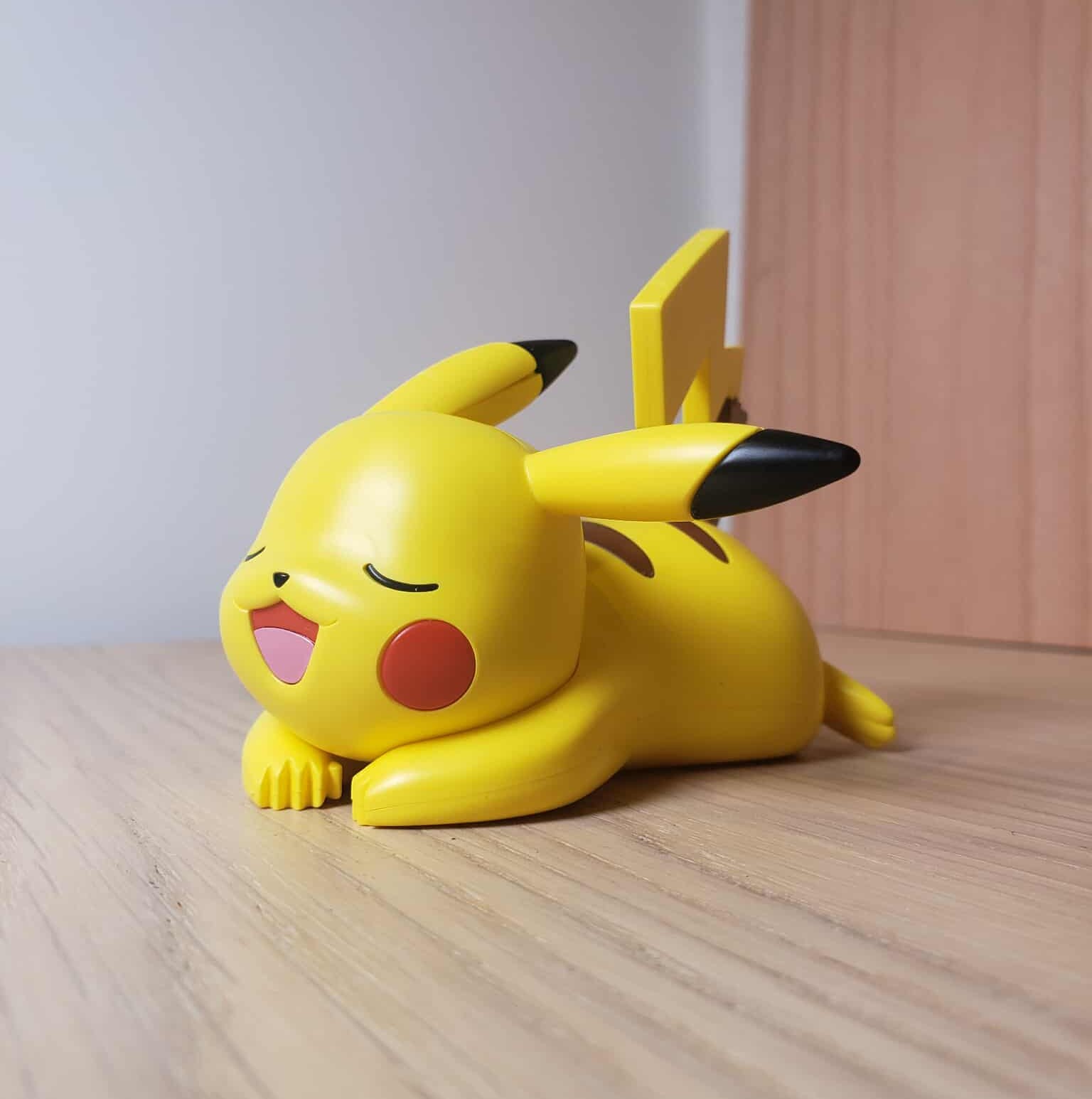 three quarter view of a Pikachu figurine
